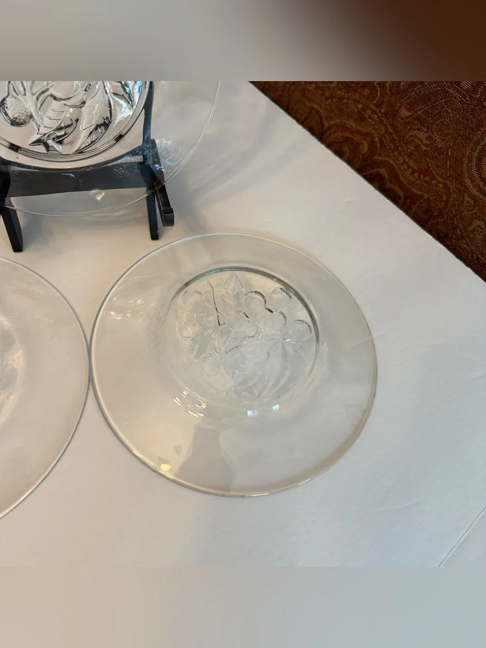 Vintage Imperial Glass Intaglio Fruit Line 900 Clear 8